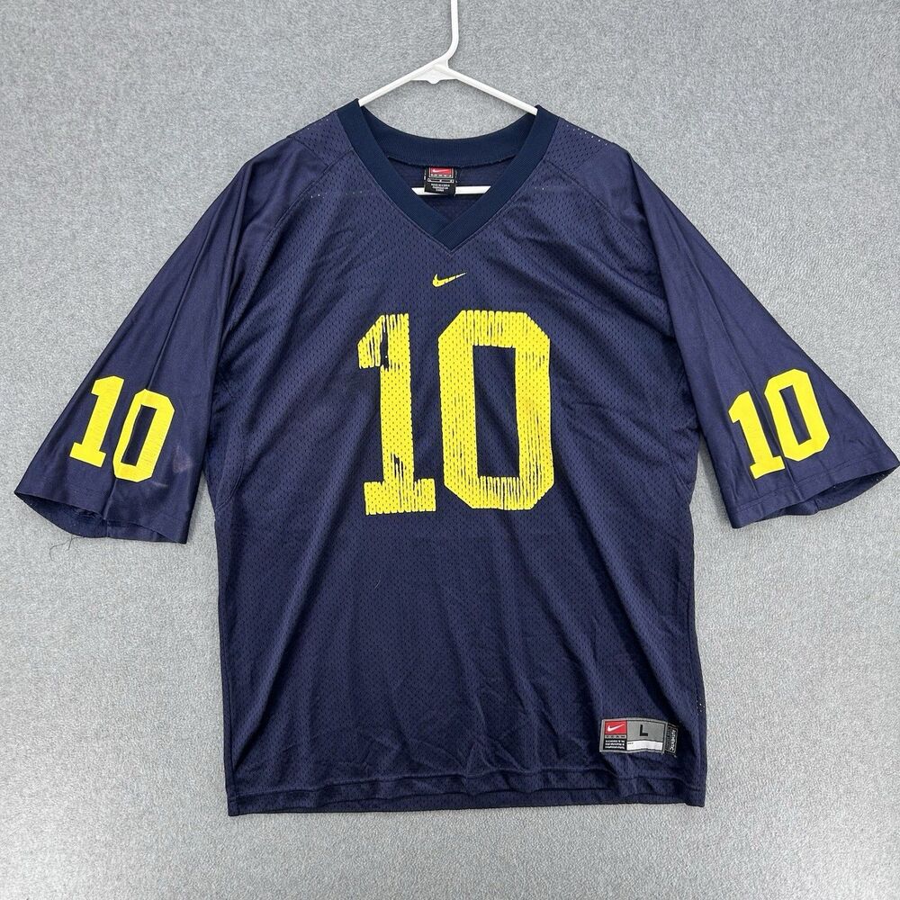 Michigan Wolverines Nike Tom Brady #10 Jersey Mesh Center Swoosh Size Large